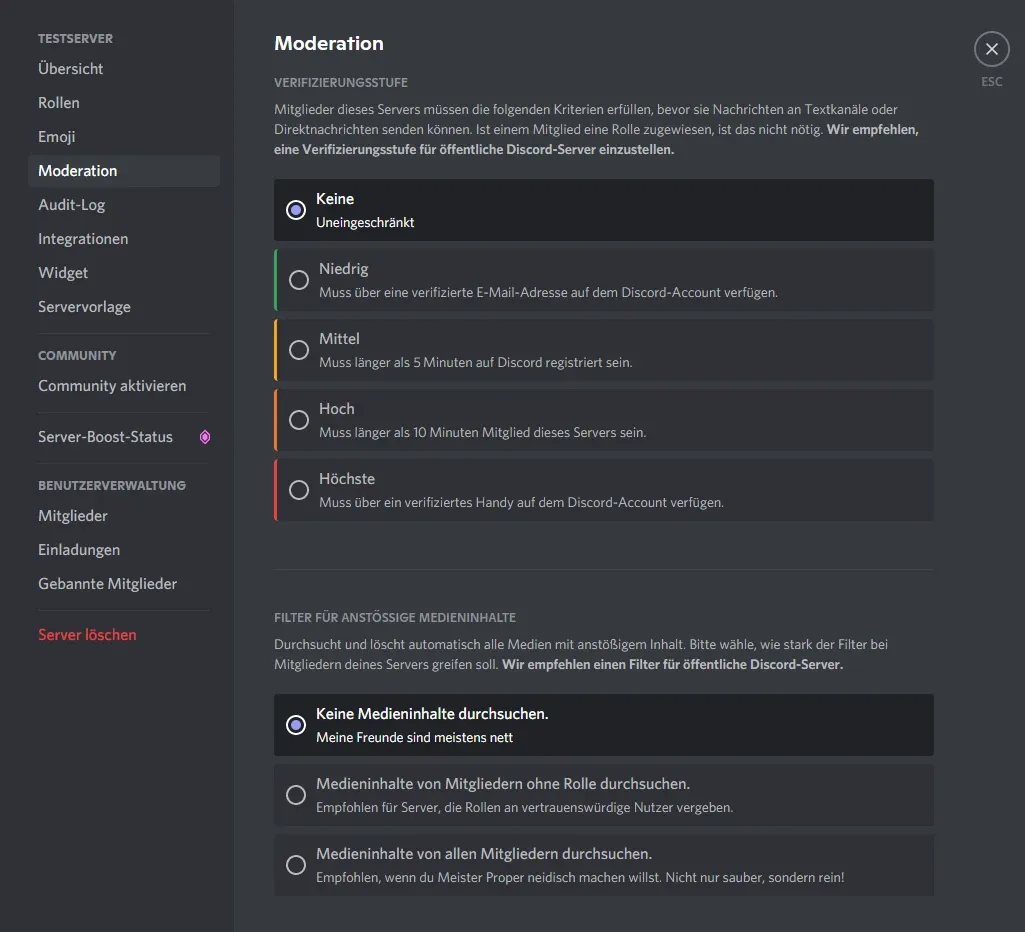 Filter für anstößige Medieninhalte