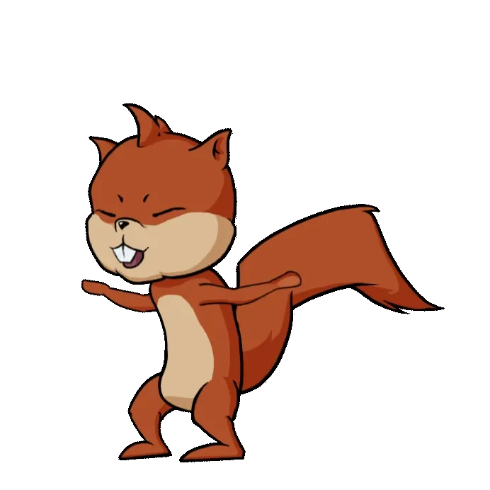Win Animation Skinny Squirrel