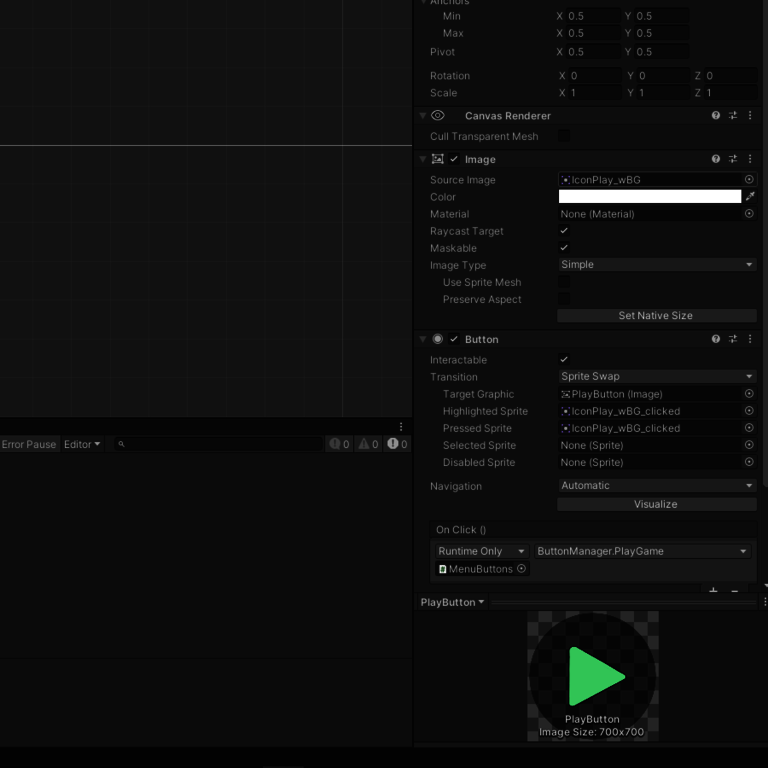Image-Komponente-von-Buttons Image Komponente eines Buttons im Inspector