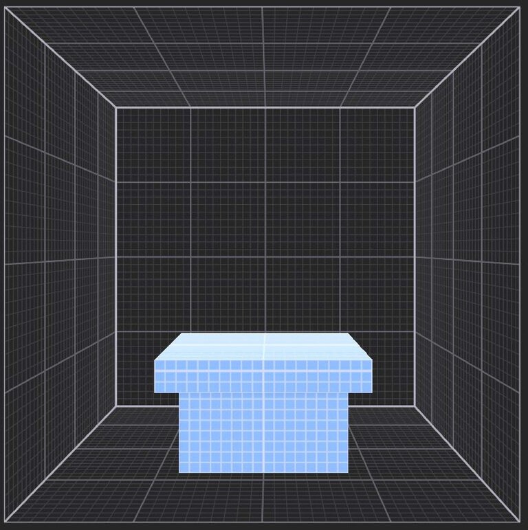 blaue-Säule-obere-Hälfte Die obere Hälfte einer blauen Säule