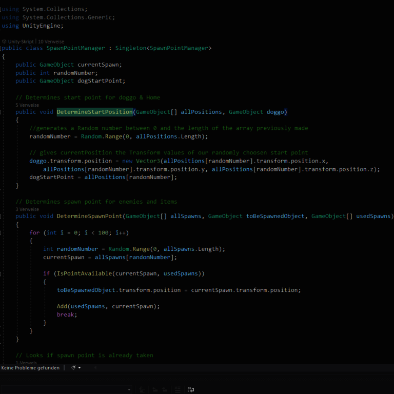 Methode-zum-Bestimmen-der-Startposition-des-Hundes Methode zum Bestimmen der Startposition des Hundes in Visual Studio