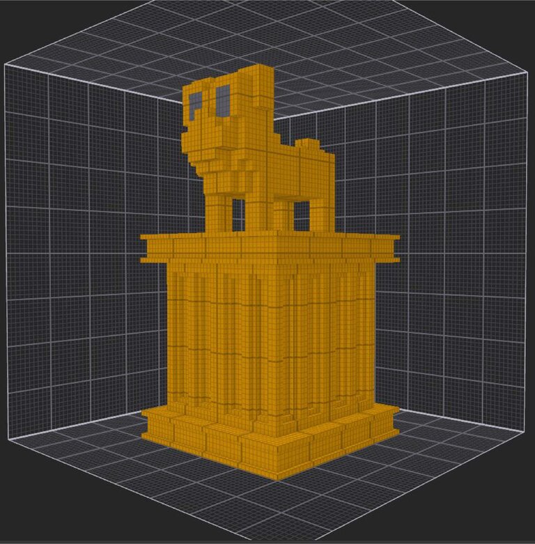 gelber-Hund-auf-Säule Gelber Hund auf einer gelben Säule
