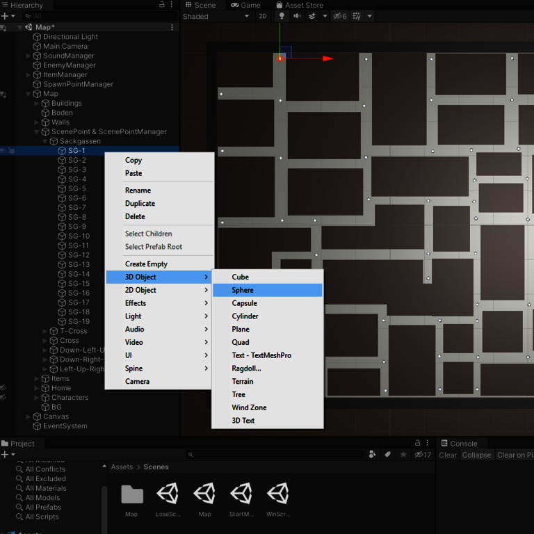Erstellung-von-ScenePoints-in-Unity Erstellung eines ScenePoints in der Hierarchy in Unity