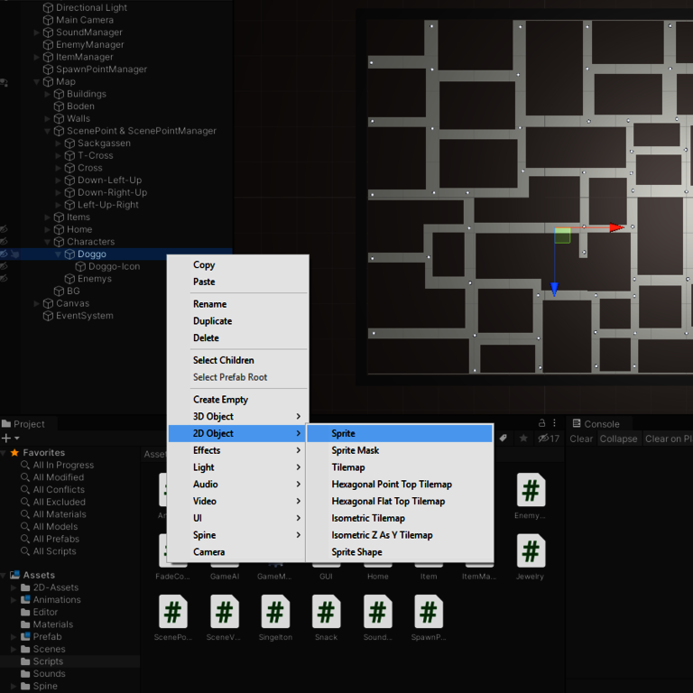 Erstellung-eines-Hundeicons-in-Unity-1 Erstellung eines Sprites in der Hierarchy in Unity
