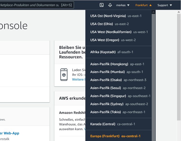 Region-auswählen Region auswählen