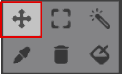 Transform-Icon-hervorgehoben Roter Rahmen um das Icon Transform